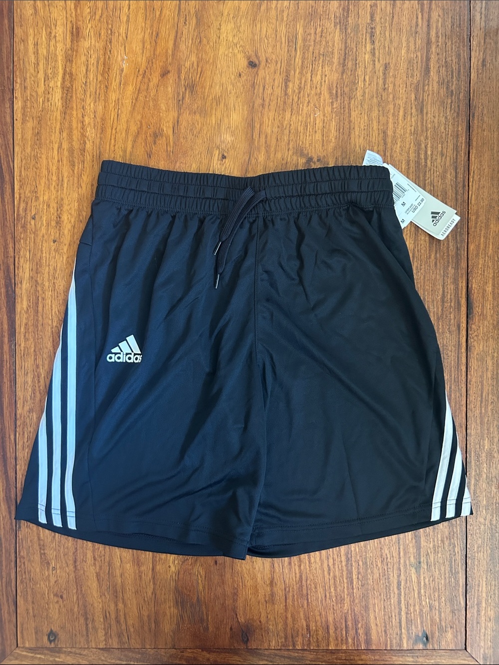 Adidas Men’s Three-Stripe Shorts, size M- NWT